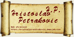 Hristoslav Petraković vizit kartica